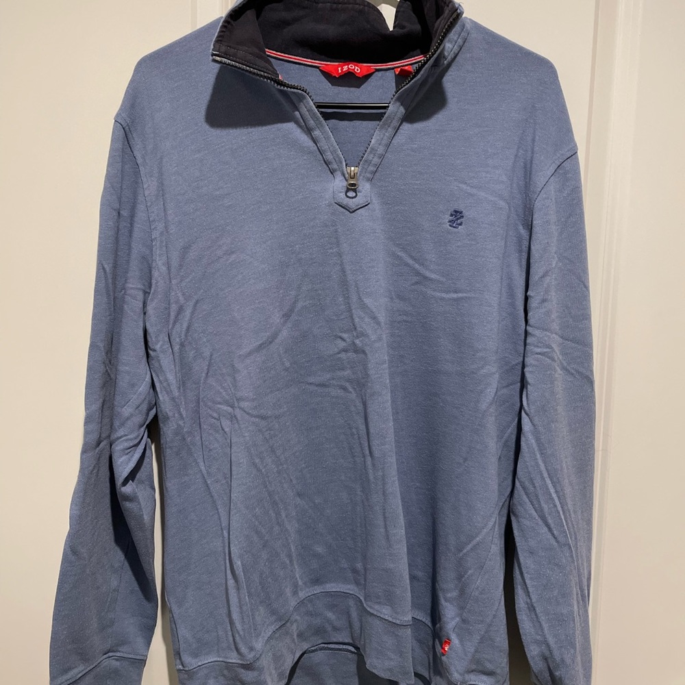 Izod Men’s Quarter Zip Sweater Blue